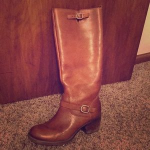Brown knee high boots